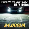 画像1: 爆光 24000lm ピュア ホワイト CSP LED フォグランプ H8 H9 H11 H16 (1)